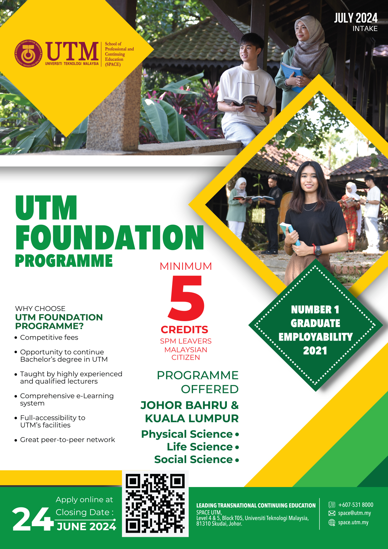 UTM Foundation Programme SPACE Official Portal of School of